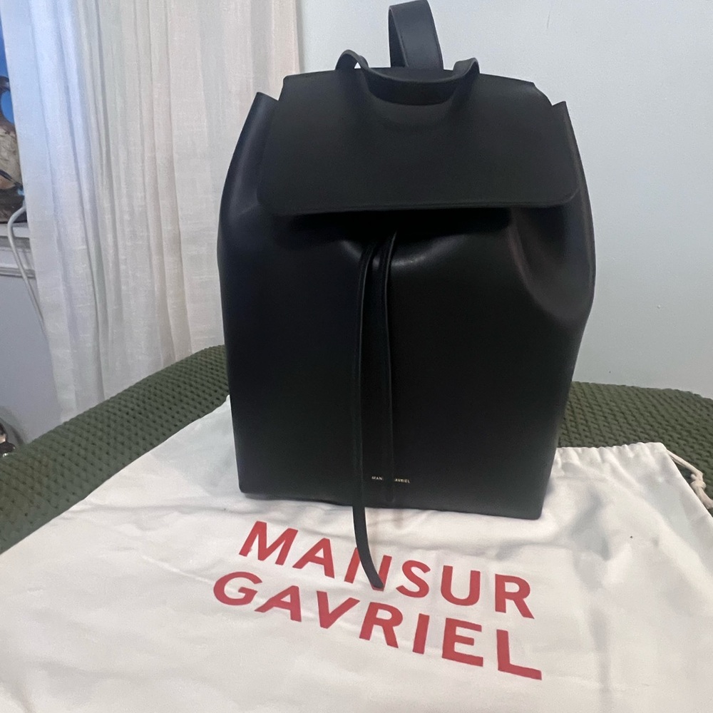 Mansur Gavriel Black Leather Backpack